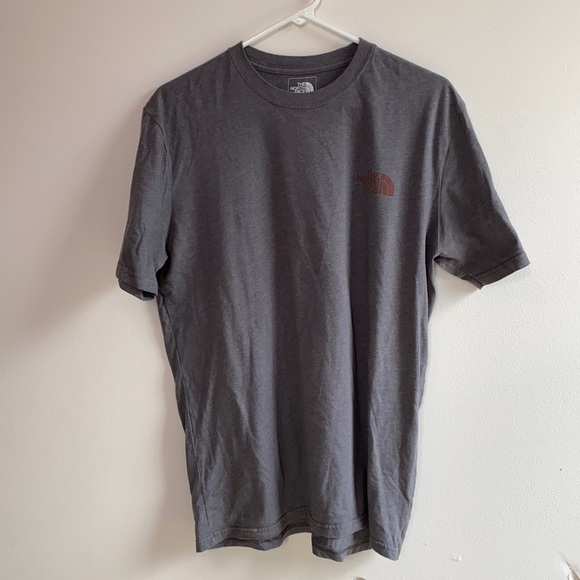 Gray North Face Tee with Brown Logos Size Medium - Picture 2 of 2